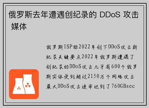 俄罗斯去年遭遇创纪录的 DDoS 攻击 媒体